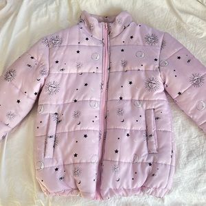 Daisy Street Pink Astrology Tarot Puffer Jacket